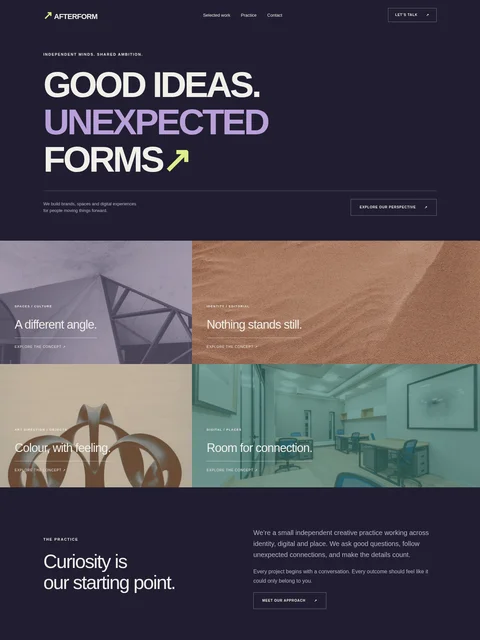 AFTERFORM website kit preview