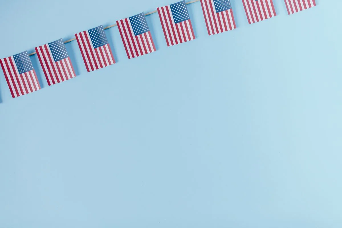 International flags in a row