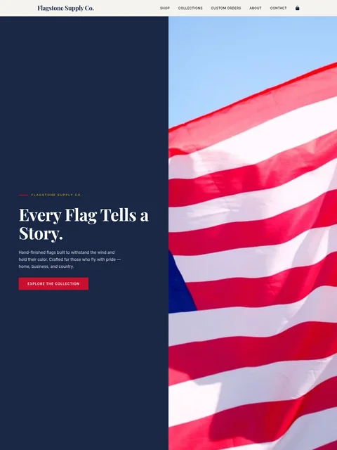 Bold Editorial Flags website kit preview