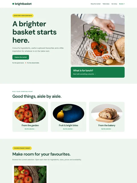 Brightbasket website kit preview