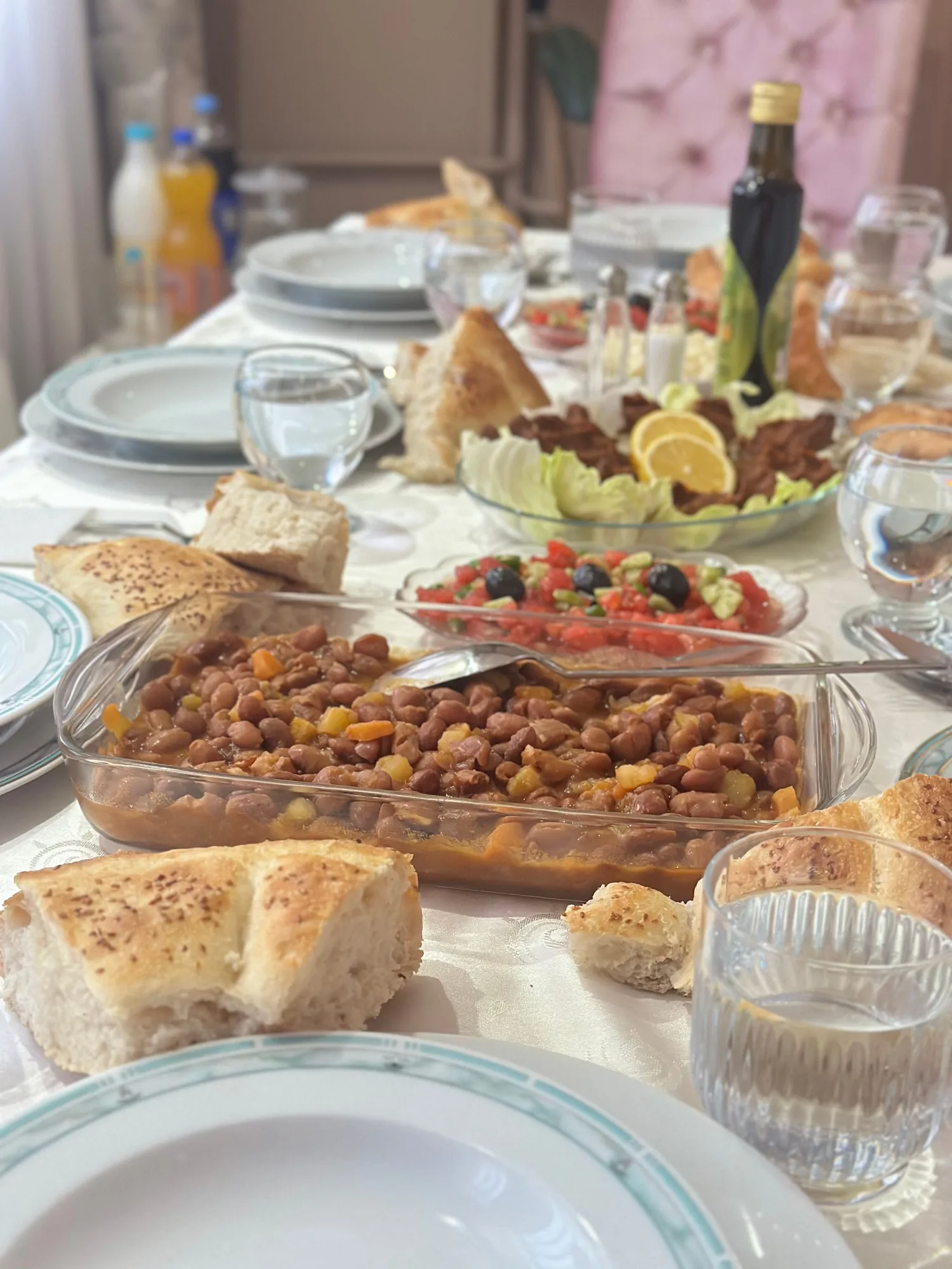 An intimate table prepared for dinner