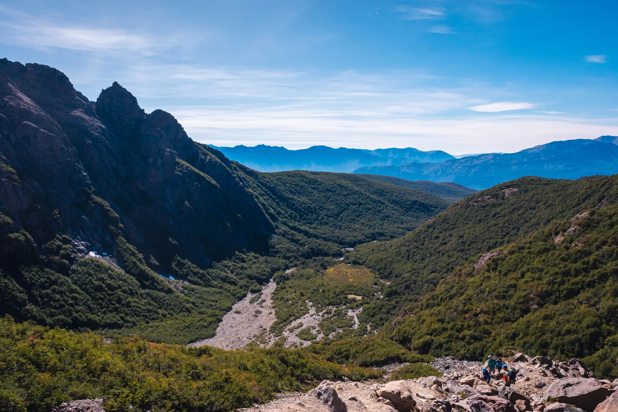 Mountain peaks in the afternoon light