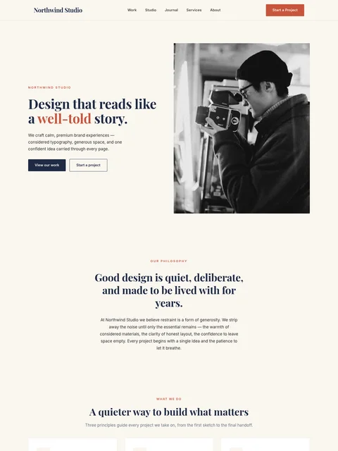 Editorial Warm website kit preview