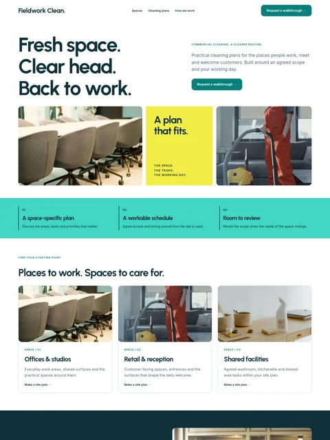 Fieldwork Clean website kit preview
