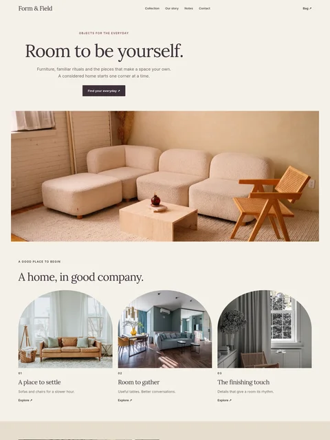 Form & Field website kit preview