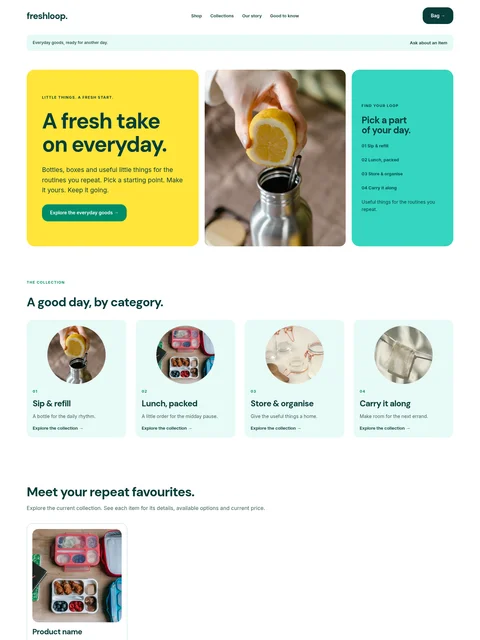 Freshloop website kit preview