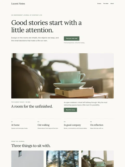 Lucent Notes website kit preview
