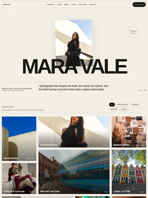 Mara Vale website kit preview