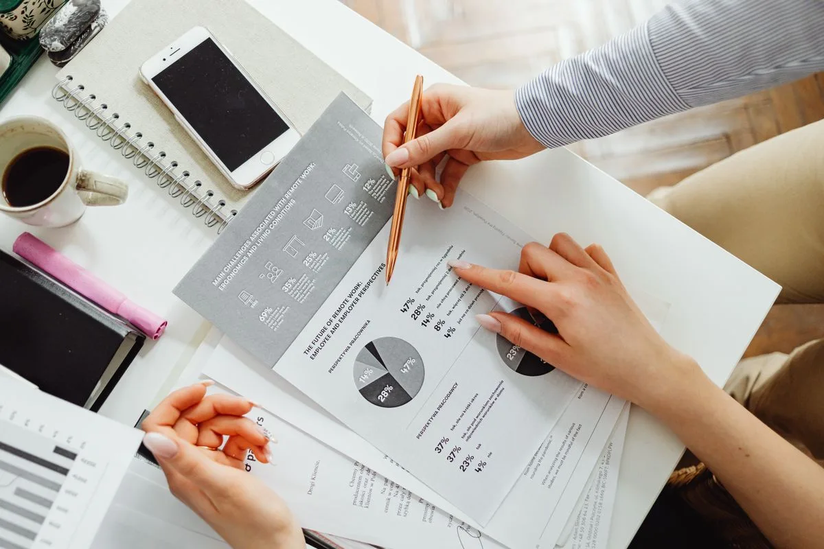 Analysts reviewing market performance charts