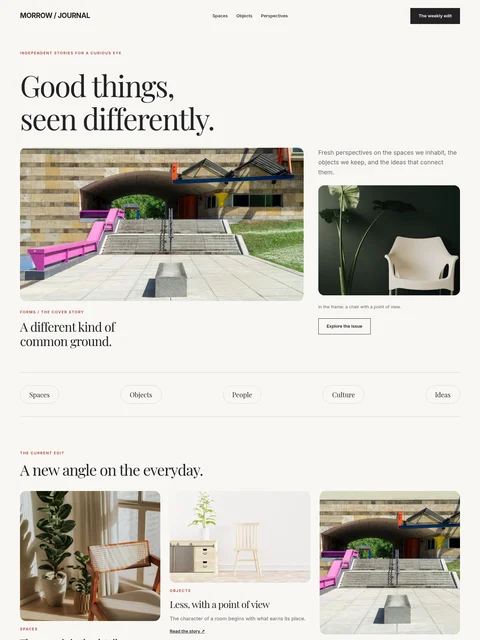 Morrow Journal website kit preview