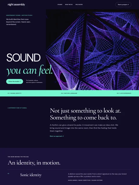 Night Assembly website kit preview