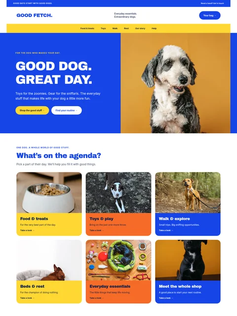 Good Fetch website kit preview