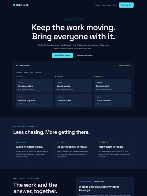 OrbitDesk website kit preview