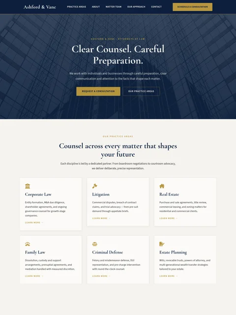 Prestige Law website kit preview