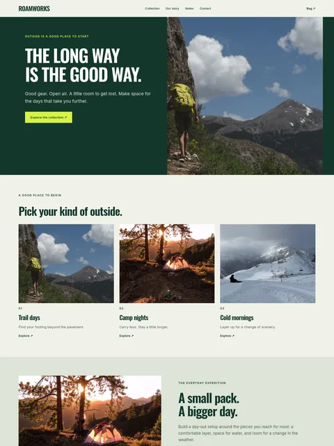 Roamworks website kit preview