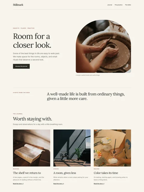 Stillmark website kit preview